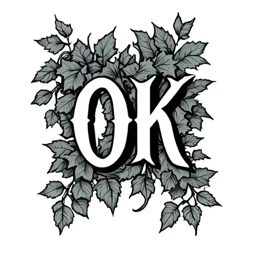ok with ivy vines tattoo design idea