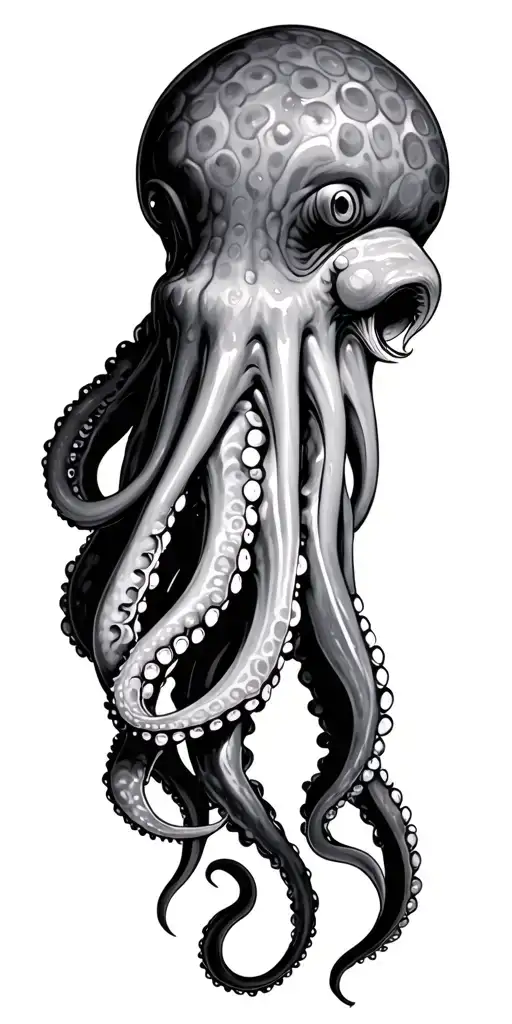 Octopus with trial tattoo design idea