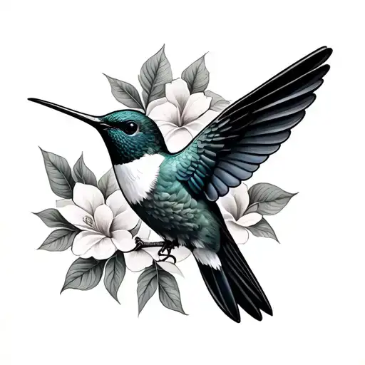 hummingbird, american trad tattoo, masculine tattoo tattoo design idea