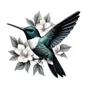 hummingbird, american trad tattoo, masculine tattoo tattoo design idea