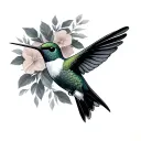 hummingbird, american trad tattoo, masculine tattoo tattoo design idea