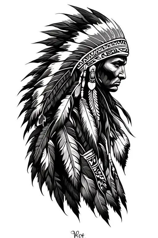 native Cherokee tribal sleeve tattoo design idea