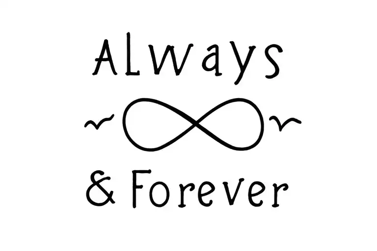 always and forever with infinite sign tattoo design idea