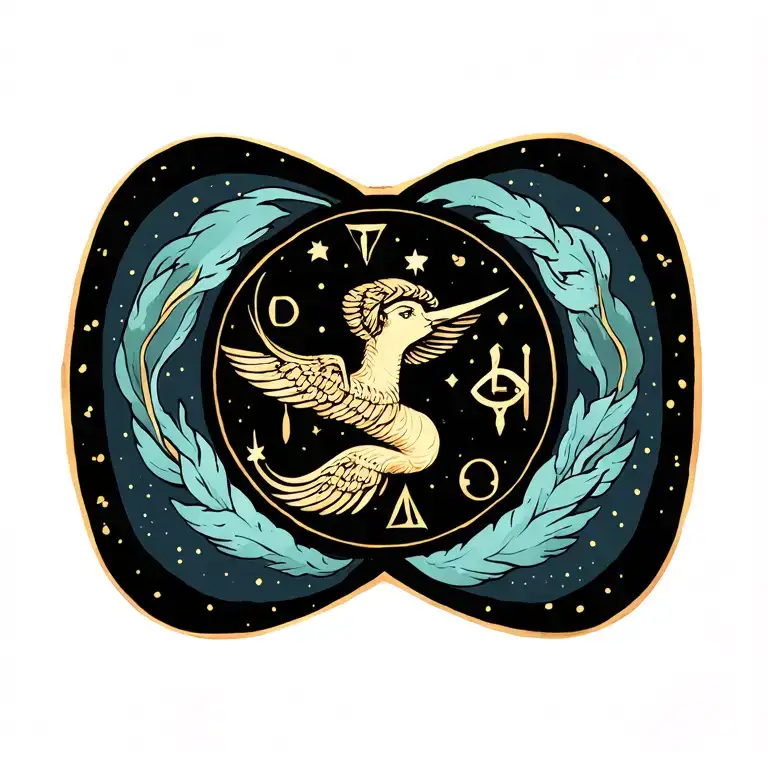 Gemini zodiac symbol tattoo design idea