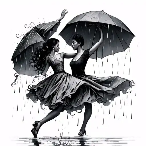 Dancing In The Rain tattoo design idea