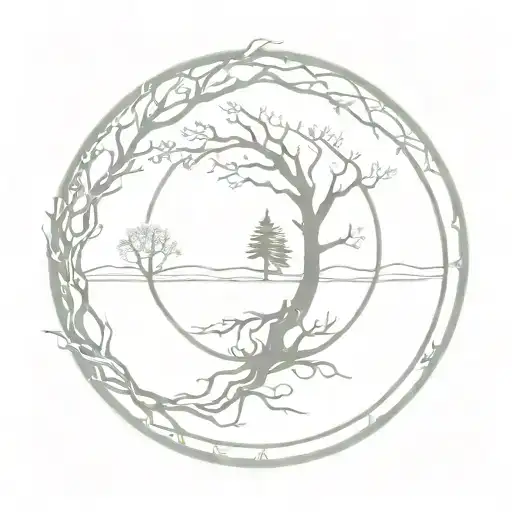 Trees Of Valinor encircled by Elvish saying "All we have to decide is what to do with the time that is give us." tattoo design idea