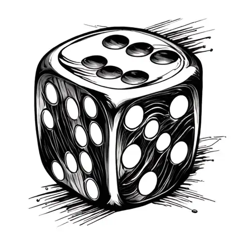2 Dice classic look with 5 on each tattoo design idea
