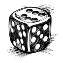 2 Dice classic look with 5 on each tattoo design idea