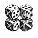 2 Dice classic look with 5 on each tattoo design idea