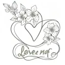 Alexandra love me more tattoo design idea