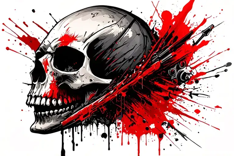 Skull, warrior,  tattoo design idea