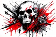 Skull, warrior,  tattoo design idea