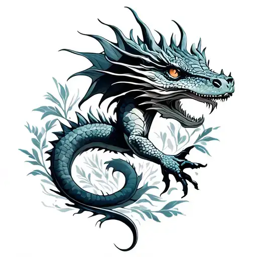 aquarium starsign water dragon tattoo design idea