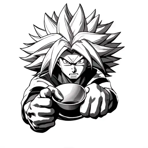 madara x broly doing thé Fist chek dbz tattoo design idea