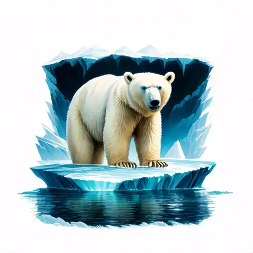 Polar bear floating on an iceberg tattoo design idea