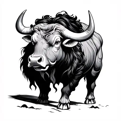 Japanese Bull tattoo design idea