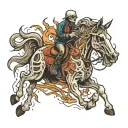 skeleton horse bucking horse tattoo design idea