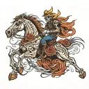 skeleton horse bucking horse tattoo design idea