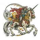 skeleton horse bucking horse tattoo design idea