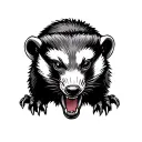 honey badger shooting and m240 black and white tattoo tattoo design idea