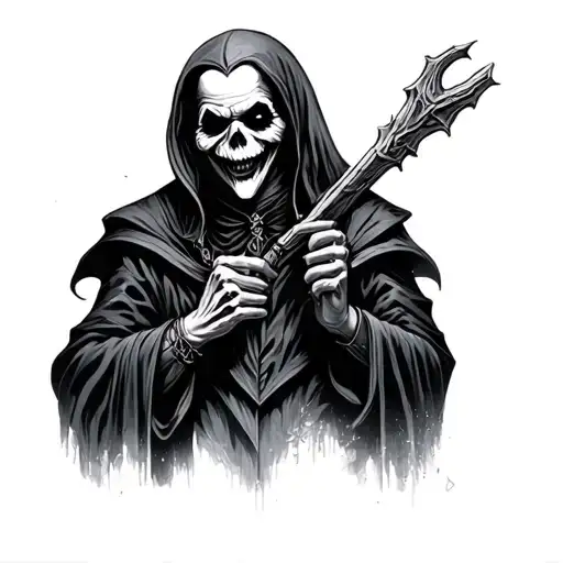 grim reaper joker tattoo design idea