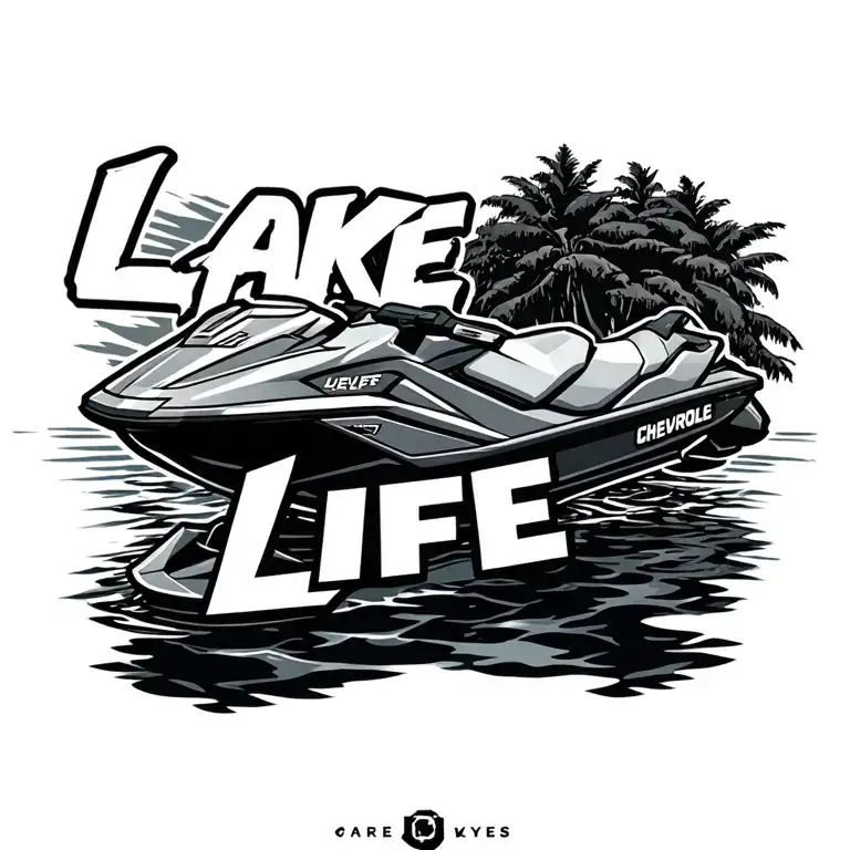 "LAKE LIFE" jetski, Chevrolet, titties tattoo design idea