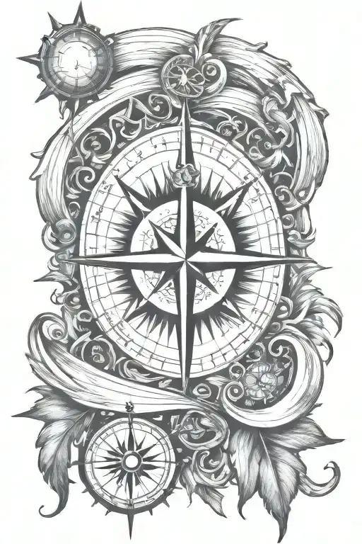 Propeller , compass, Capricorn tattoo design idea