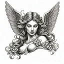 Aphrodite descending from the sky tattoo design idea