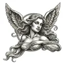 Aphrodite descending from the sky tattoo design idea