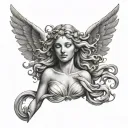 Aphrodite descending from the sky tattoo design idea