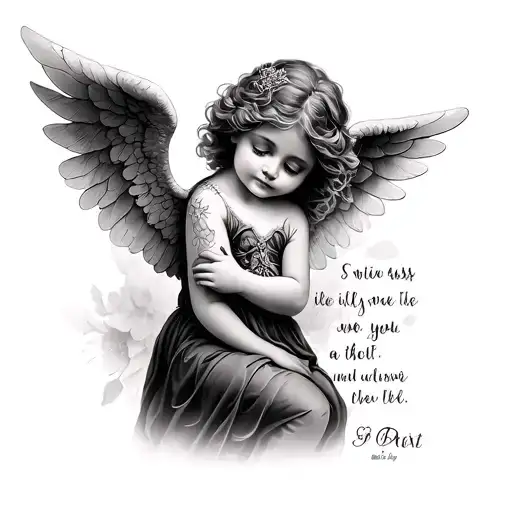little angel and quote for ribs elegant tattoo tattoo design idea