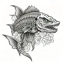 Norse steelhead skeleton tattoo design idea