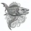 Norse steelhead skeleton tattoo design idea