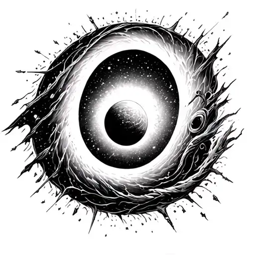 gargantua black hole interstellar stay morse tattoo design idea
