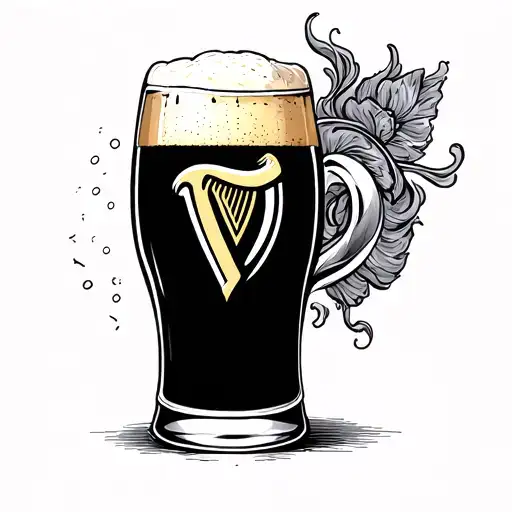 guinness biere tattoo design idea
