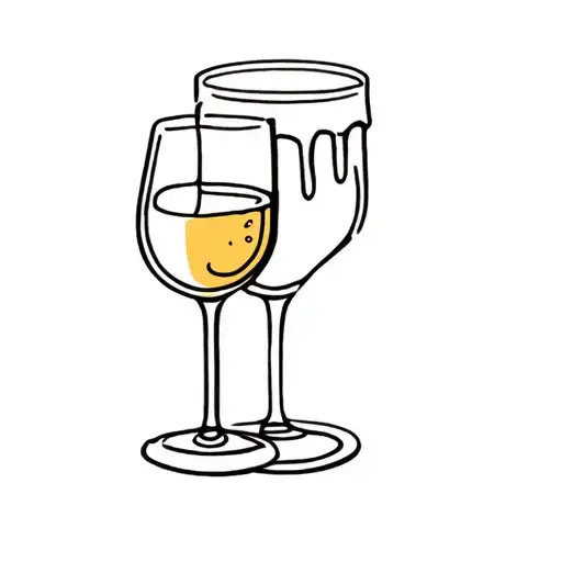 beer and glass of wine tattoo design idea