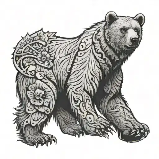 American Bear tattoo design idea