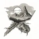 Still i rise mountain landscape tattoo design idea