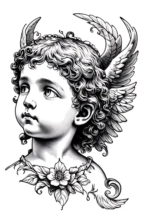 Cherub tattoo design idea