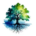 weepimg Willow tree with roots tattoo design idea