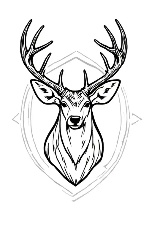 red deer antlers tattoo design idea