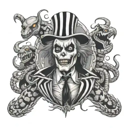 serpent des sable Beetlejuice nightmare tattoo design idea