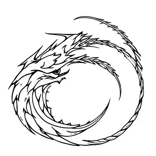Ouroboros dragon tattoo design idea