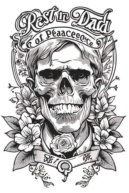 rest in peace dad memorial tattoo design idea