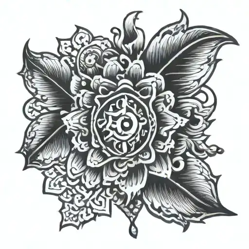 flash tattoo design coverup black patch work tattoo design idea