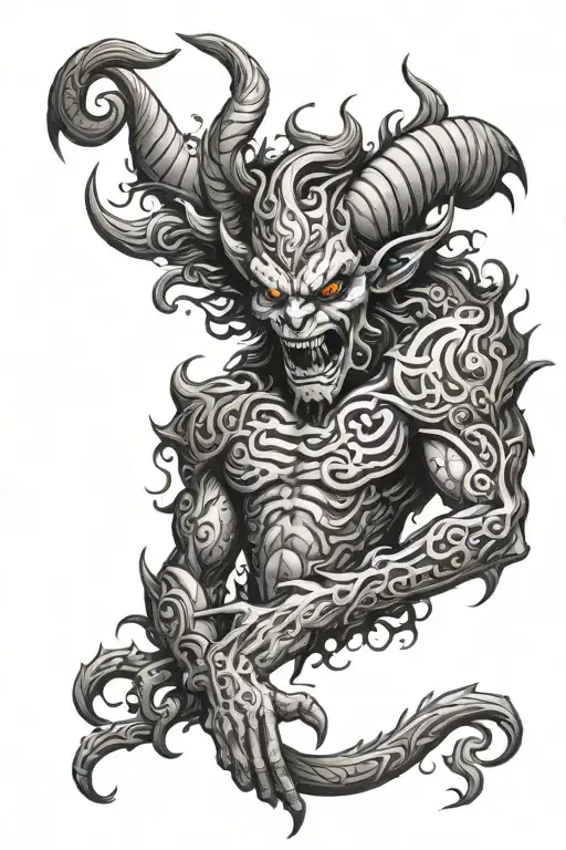 background pattern for a sad demon-giro tatoo already done tattoo design idea