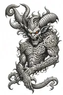 background pattern for a sad demon-giro tatoo already done tattoo design idea