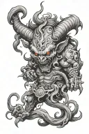 background pattern for a sad demon-giro tatoo already done tattoo design idea