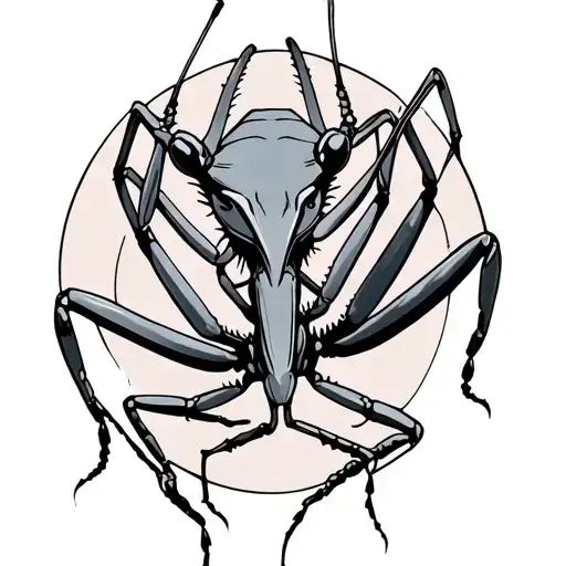 sexy praying mantis tattoo design idea