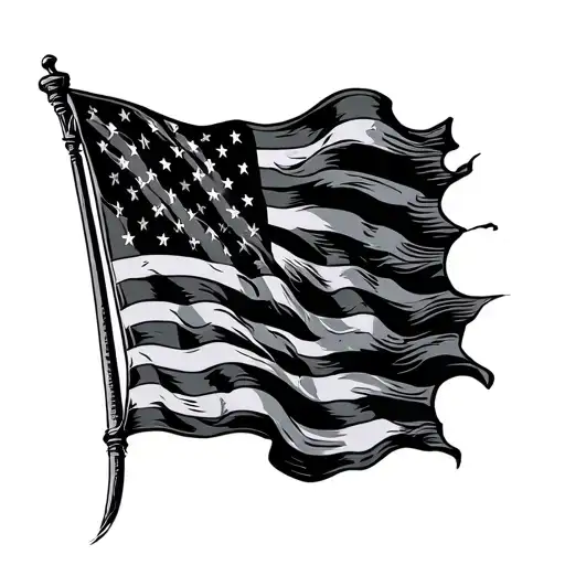 war torn American revolution flag waving tattoo design idea